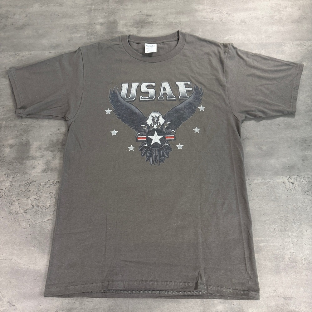 USAF Air Force Eagle Graphic Military‎ Tee Adult Small Gray Eagle Military Seal